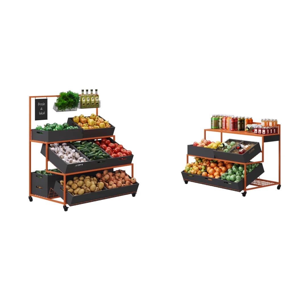 Módulo GREORA Stairs para exposición en cascada de frutas y verduras