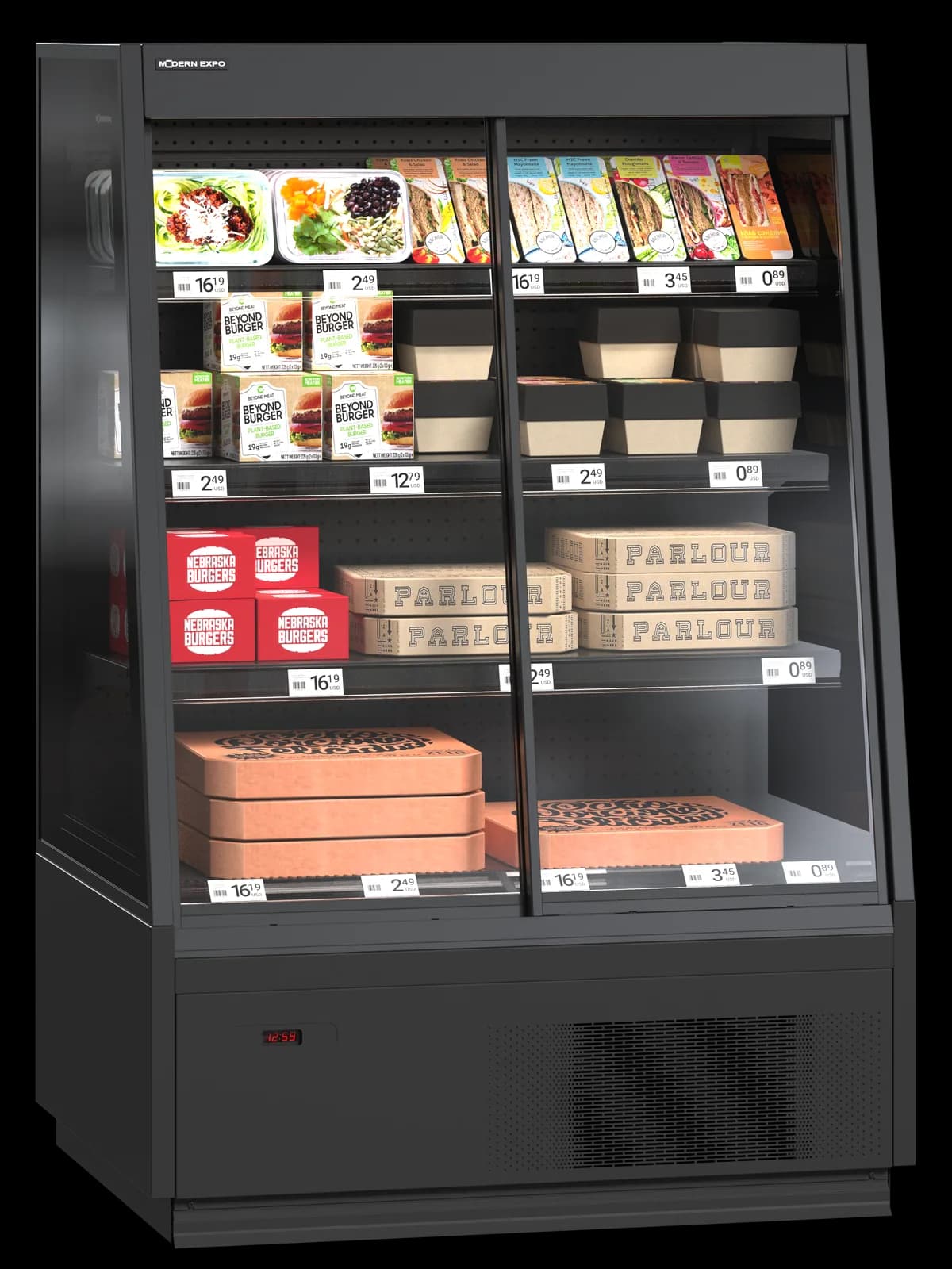 Cooles Slim Semi Open — Mural Refrigerado Semivertical expositor frigorífico — Modex Market España