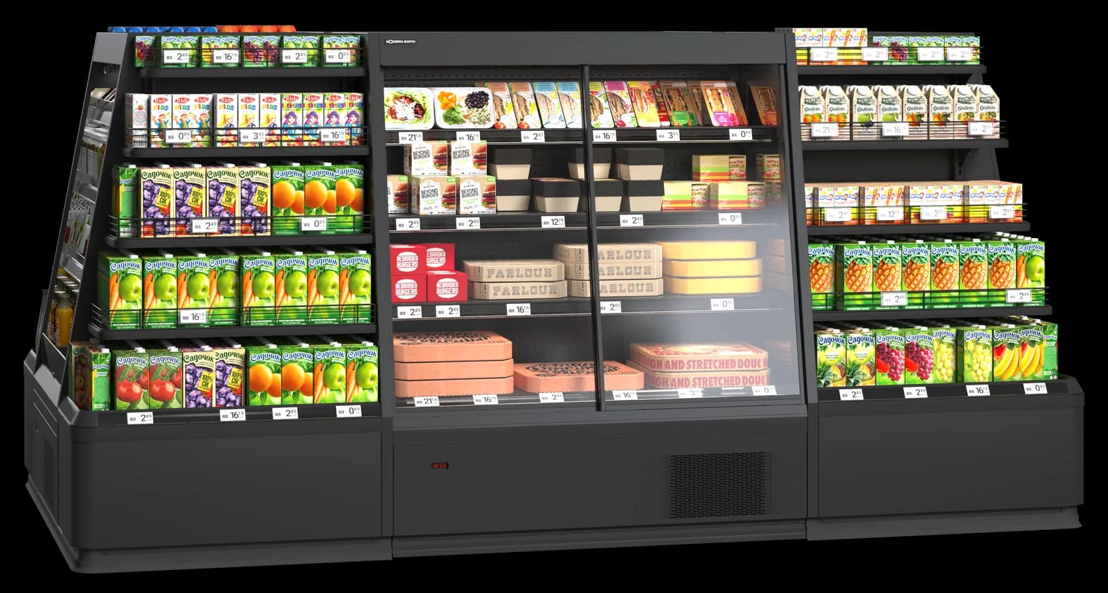 Cooles Slim Semi Open — Mural Refrigerado Semivertical expositor frigorífico — Modex Market España
