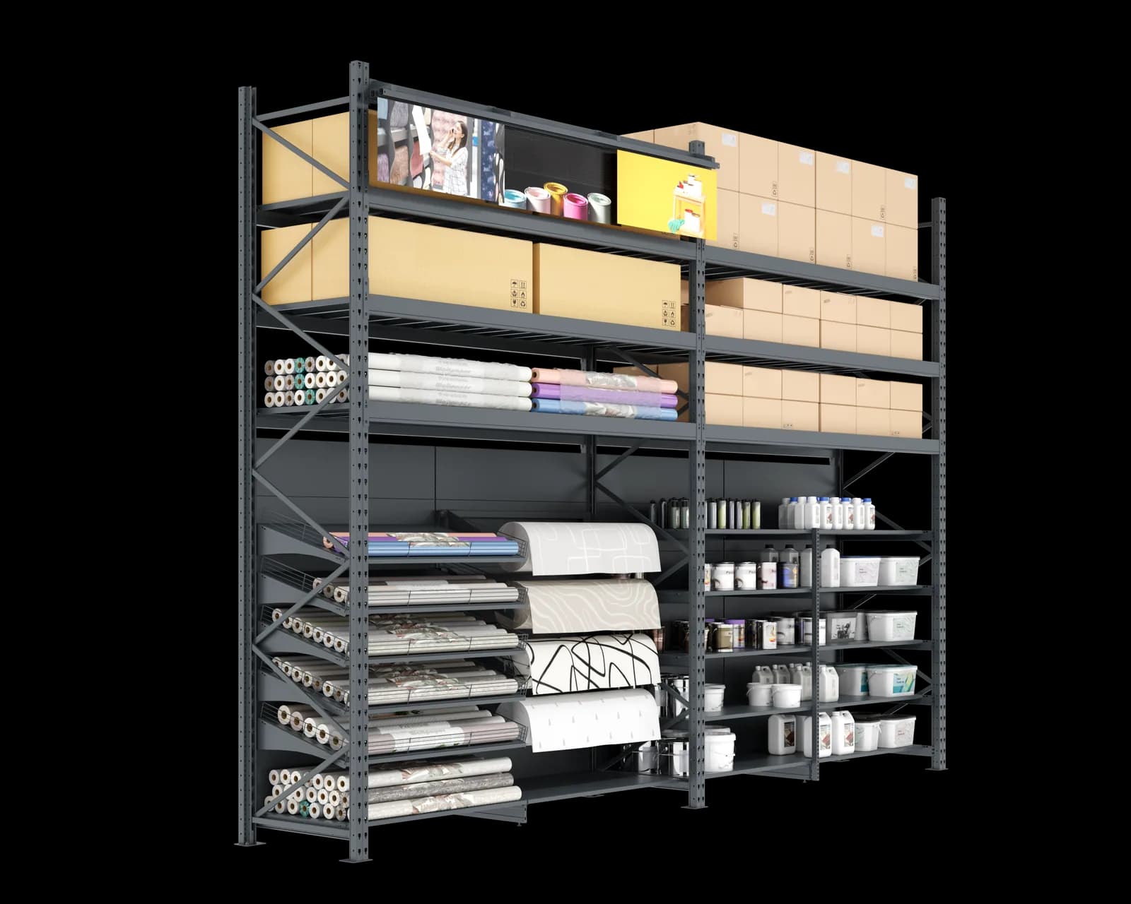 diy rack exposicion rollos