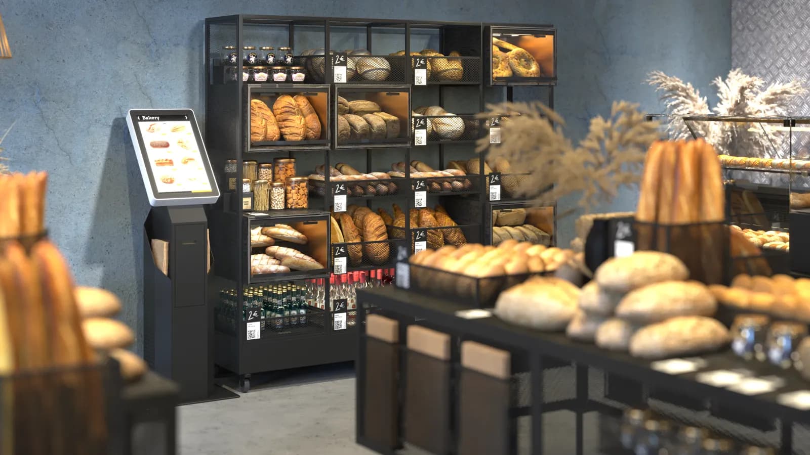 Instalación de panadería con sistema Volokno en tienda real — Modex