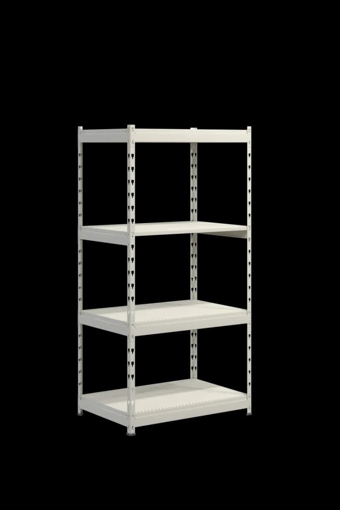 Estantería de Almacén Light Rack 1800 mm — 4 Estantes — RAL 9001 / RAL 7016