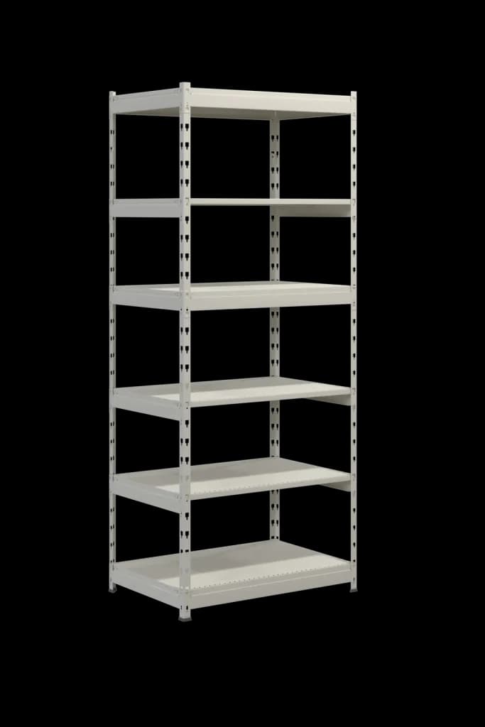 Estantería de Almacén Light Rack 2200 mm — 6 Estantes — RAL 9001 / RAL 7016